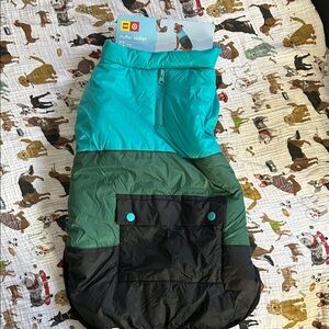 Lego Dog Puffer Jacket - Teal, Green, and Black